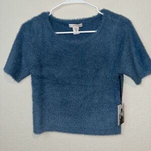 NWT Sincerely Jules Short Sleeve Sweater Size Small Blue Super Soft